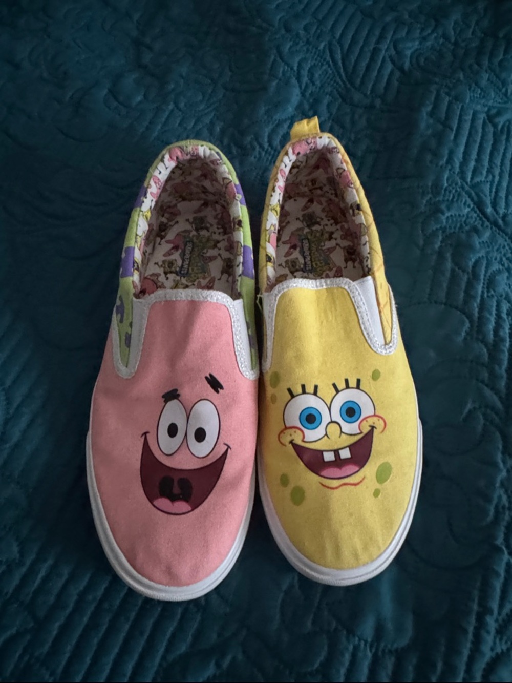SpongeBob SquarePants Pink & Yellow Character Lined Slip-Ons